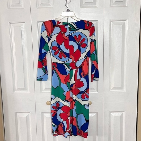 Tahari Floral Faux Wrap Dress Size 6 - Picture 7 of 10